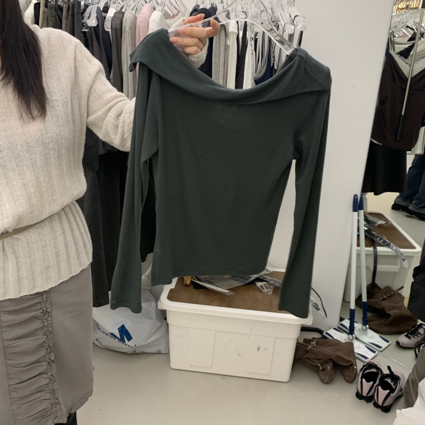 PADO韓國直郵女裝新品時尚真品熱賣人氣推薦休閑長袖T恤PADO長袖T恤圖色3深綠