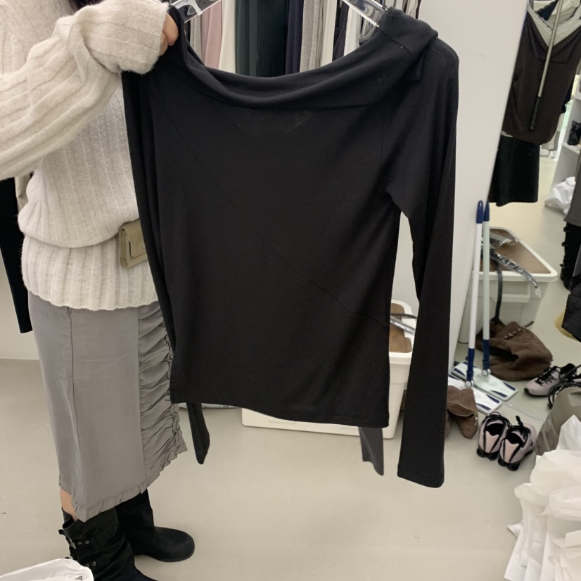 PADO韓國直郵女裝新品時尚真品熱賣人氣推薦休閑長袖T恤PADO長袖T恤圖色5黑