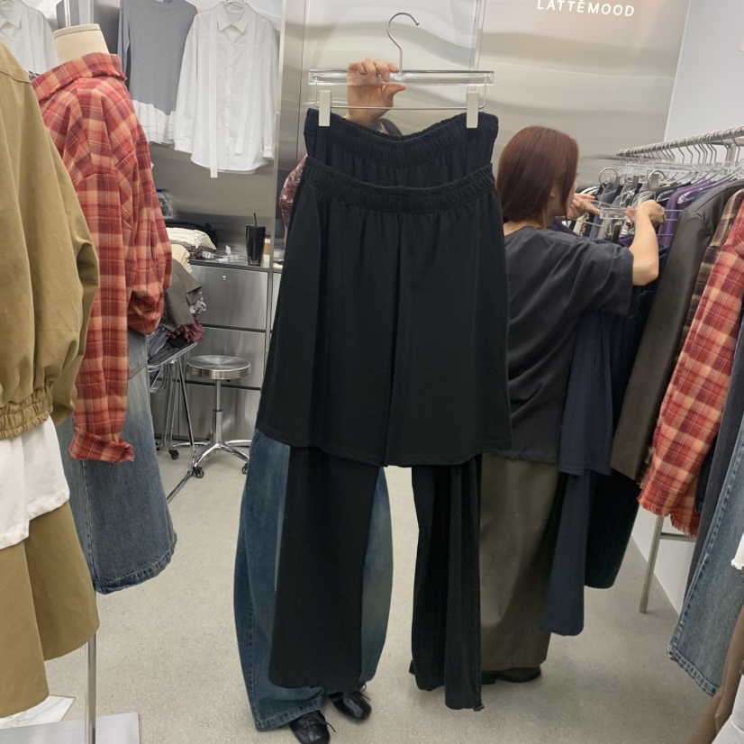 LATTEMOOD韓國代購女裝新款推薦真品熱賣裙褲套裝疊穿運動LATTEMOOD裙褲圖色3黑