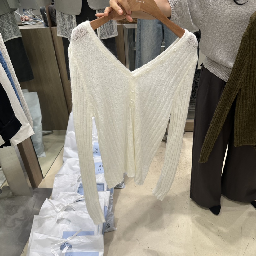 MELO東大門實拍女士新品推薦時尚人氣真品針織衫雙面開衫MELO針織衫圖色2