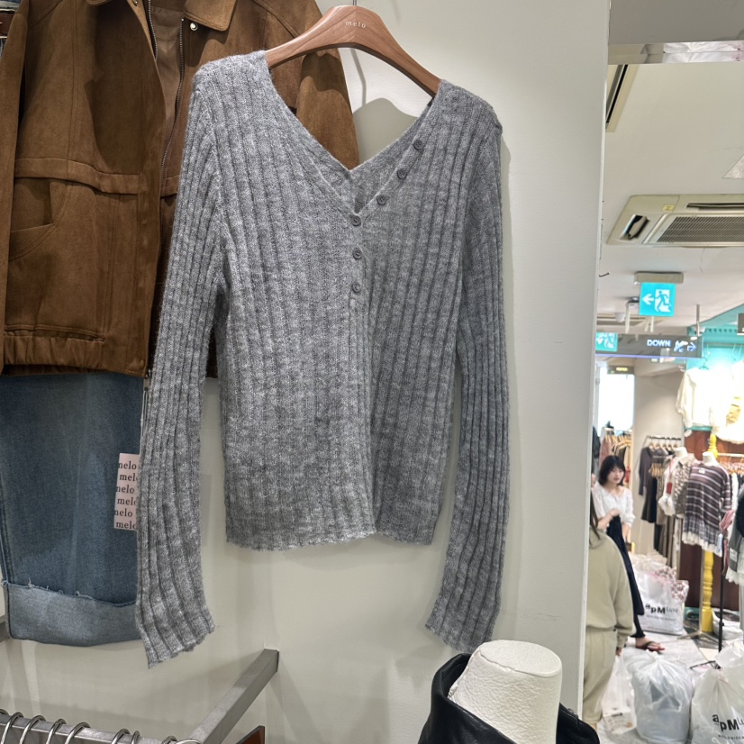 MELO東大門實拍女士新品推薦時尚人氣真品針織衫雙面開衫MELO針織衫圖色5