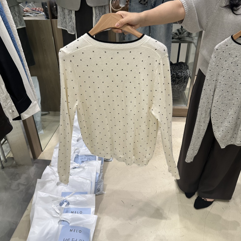 MELO東大門直郵女裝新品時尚熱賣人氣推薦休閑開衫圓點開衫MELO開衫