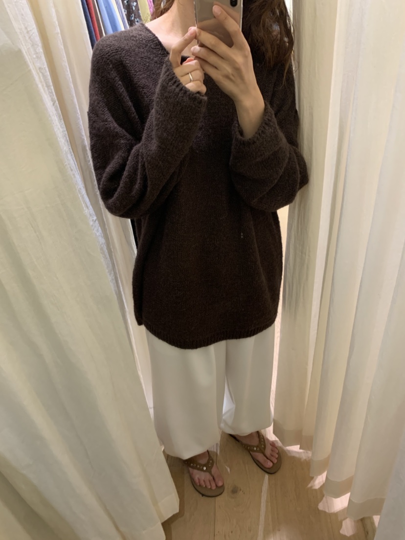 ARROW東大門直郵女裝新品時尚人氣推薦真品休閑針織衫船領ARROW針織衫圖色4棕色