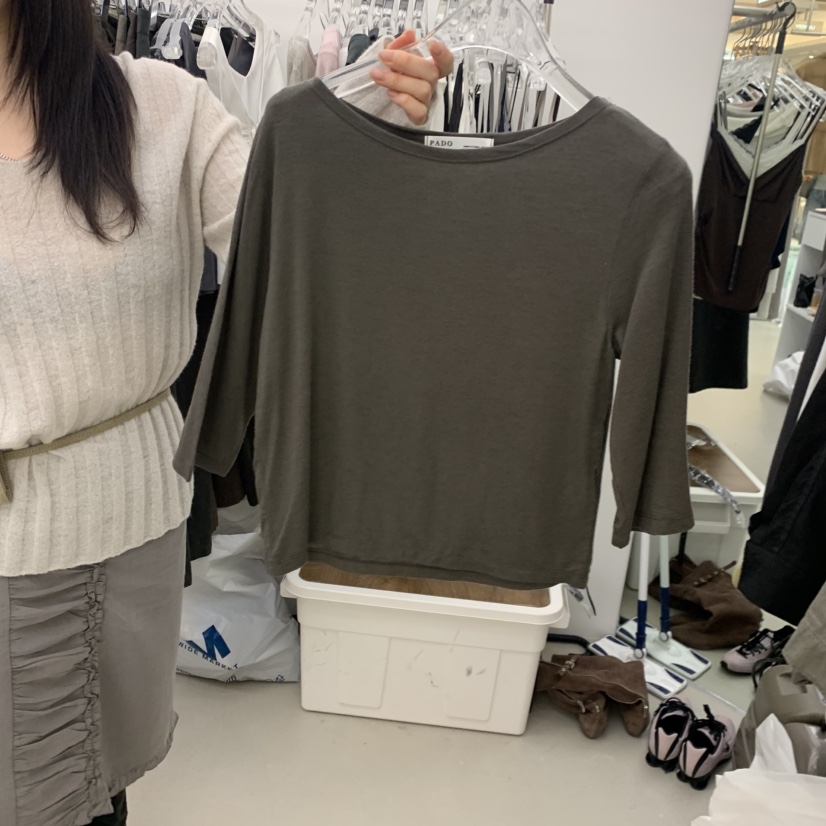 PADO韓國代購女士新款熱賣人氣推薦時尚真品休閑長袖T恤PADO長袖T恤圖色1墨