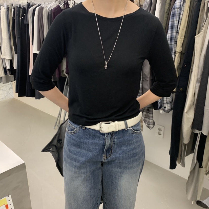 PADO韓國代購女士新款熱賣人氣推薦時尚真品休閑長袖T恤PADO長袖T恤圖色5黑