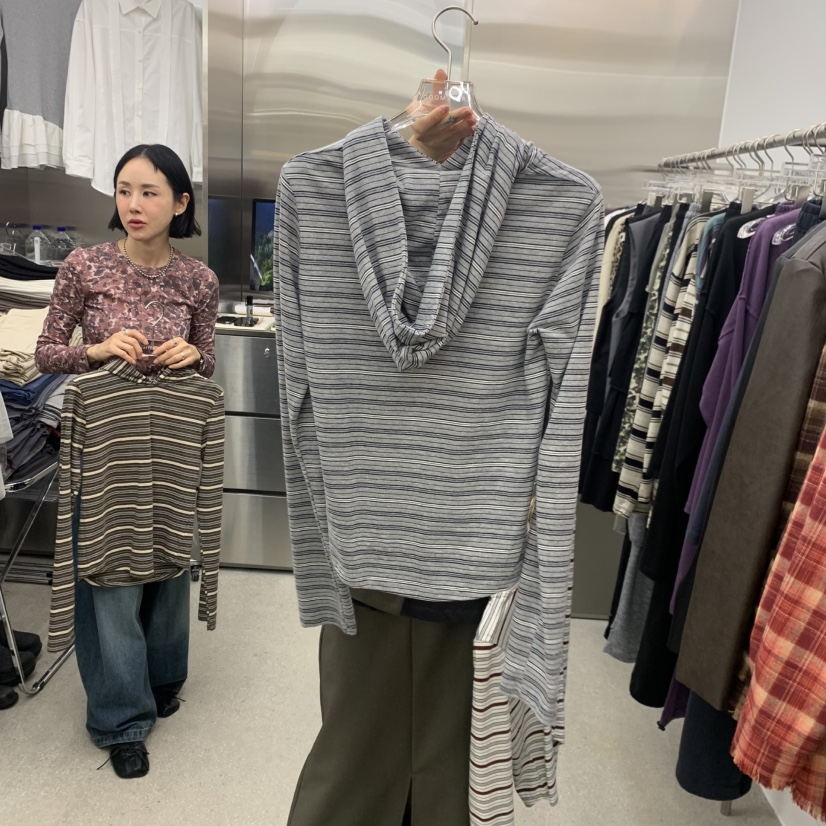 LATTEMOOD東大門實拍女士新品推薦人氣真品休閑長袖T恤兜帽LATTEMOOD長袖T恤