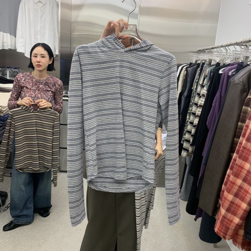 LATTEMOOD東大門實拍女士新品推薦人氣真品休閑長袖T恤兜帽LATTEMOOD長袖T恤圖色3