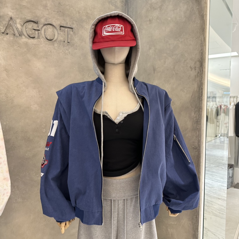 MAGOT東大門代購女士新款熱賣真品推薦人氣時尚休閑夾克刺繡MAGOT夾克圖色1