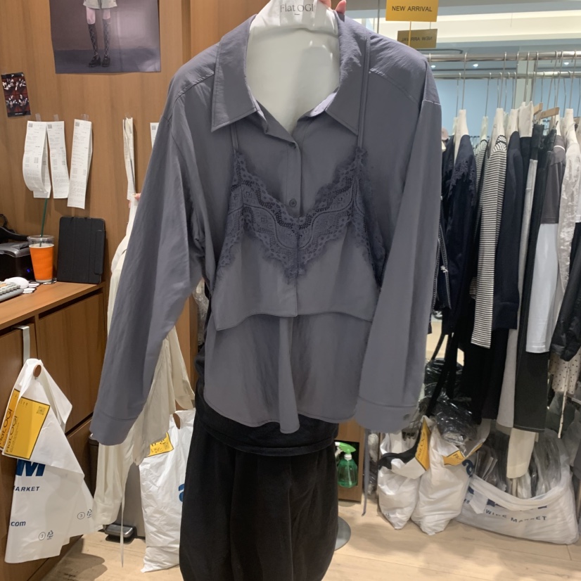 FLAT OGI東大門實拍女裝新品熱賣時尚真品套裝套裝蕾絲雙層FLat OGI套裝圖色2