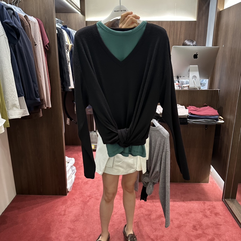 PEANUT BUTTER東大門直郵女士新款休閑長袖T恤不含內搭不含圍巾PEANUT BUTTER長袖T恤圖色4