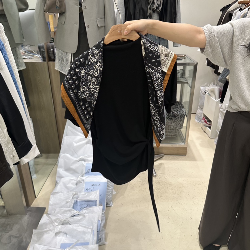 MELO東大門代購女裝新品人氣推薦真品襯衫蕾絲衫含圍巾套裝MELO襯衫/蕾絲衫圖色3