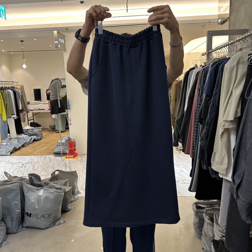 MAGOT韓國直郵女裝新款人氣推薦熱賣休閑真品時尚長裙拉鏈MAGOT長裙圖色2深藍色