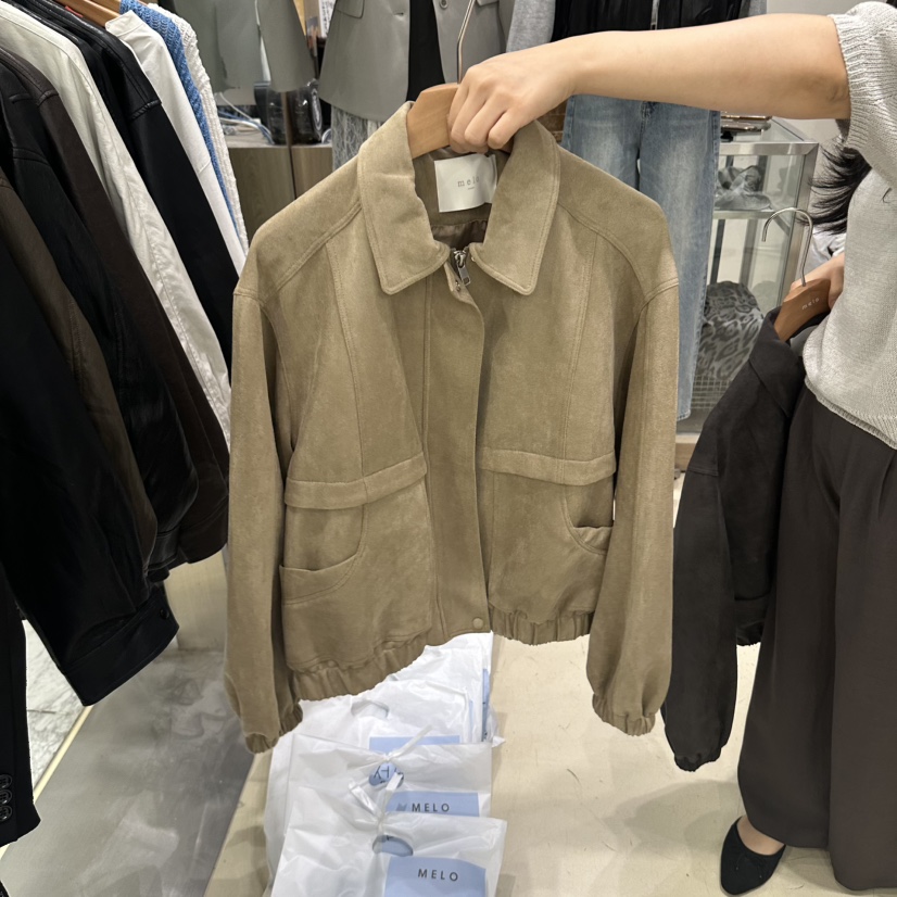 MELO東大門代購女士新款人氣休閑真品推薦時尚熱賣夾克麂皮MELO夾克圖色1