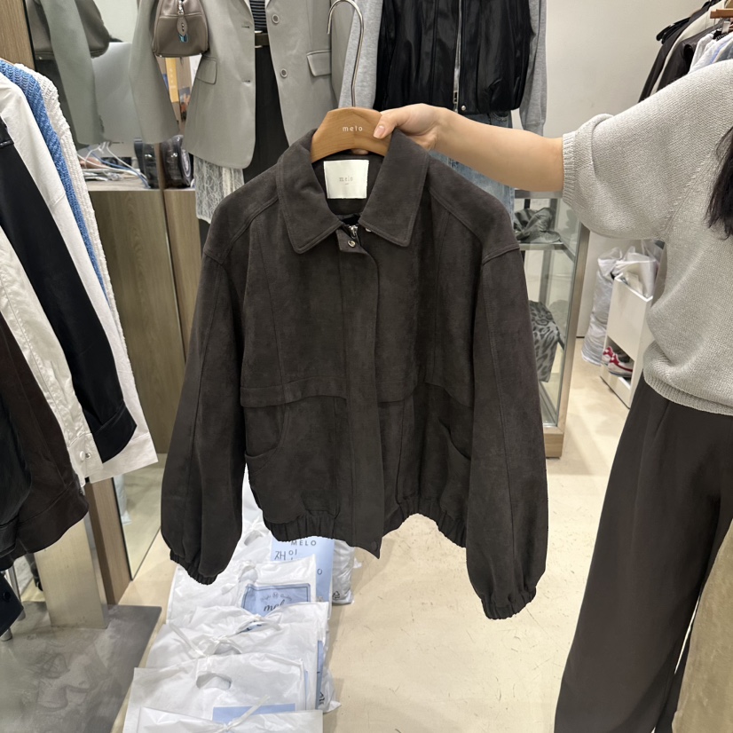MELO東大門代購女士新款人氣休閑真品推薦時尚熱賣夾克麂皮MELO夾克圖色3