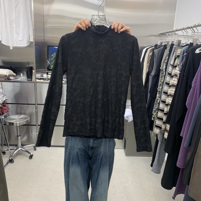 LATTEMOOD韓國直郵女士新品真品人氣熱賣時尚長袖T恤半領LATTEMOOD長袖T恤圖色3