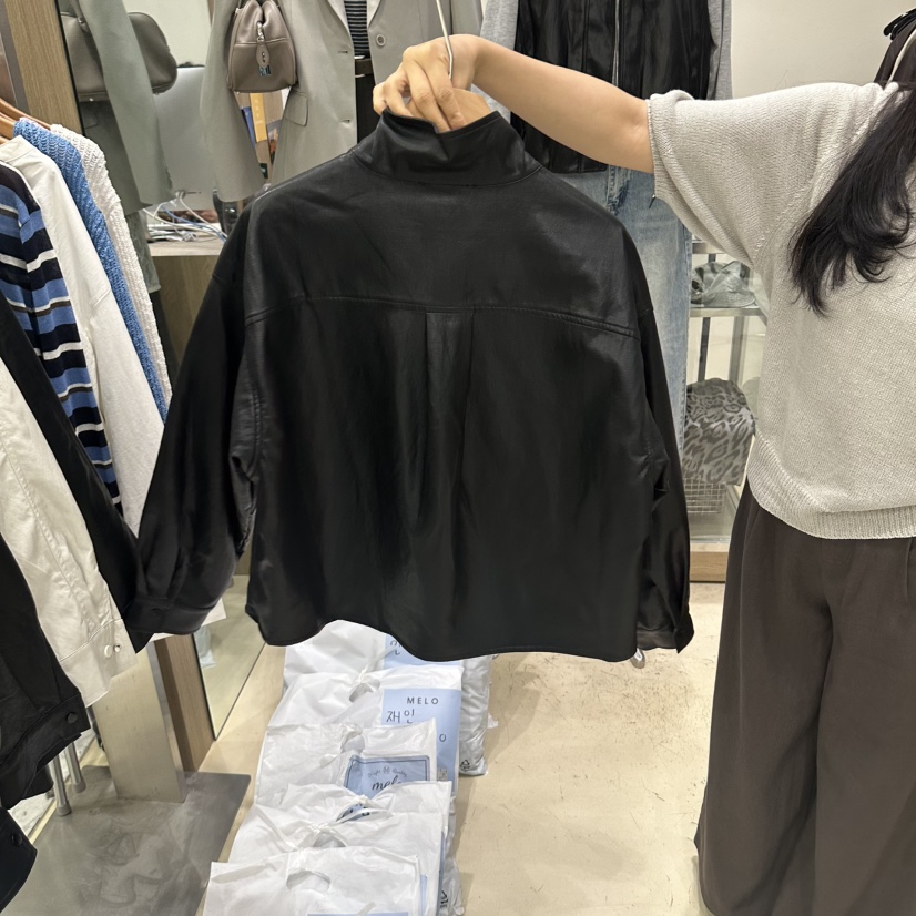 MELO韓國直郵女士新款熱賣休閑時尚真品推薦人氣皮衣MELO皮衣