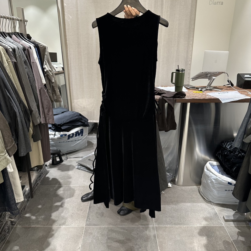 DIARRA東大門直郵女士新款真品推薦時尚休閑連衣裙天鵝絨DIARRA連衣裙