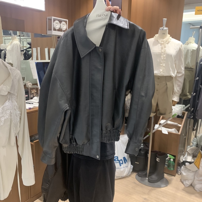 FLAT OGI東大門直郵女裝新款時尚休閑人氣真品熱賣夾克皮革FLat OGI夾克圖色2墨