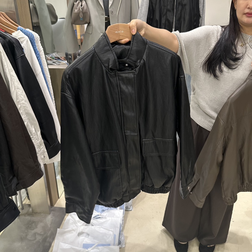 MELO東大門直郵女士新品熱賣人氣時尚休閑推薦真品皮衣皮革MELO皮衣圖色1
