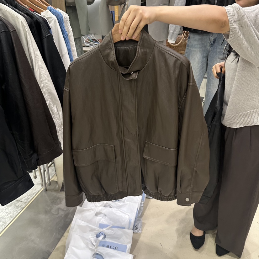 MELO東大門直郵女士新品熱賣人氣時尚休閑推薦真品皮衣皮革MELO皮衣圖色2
