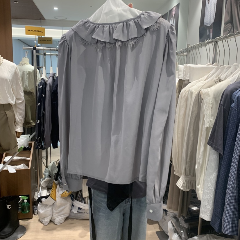 FLAT OGI韓國直郵女裝新品推薦時尚真品熱賣襯衫蕾絲衫真絲FLat OGI襯衫/蕾絲衫