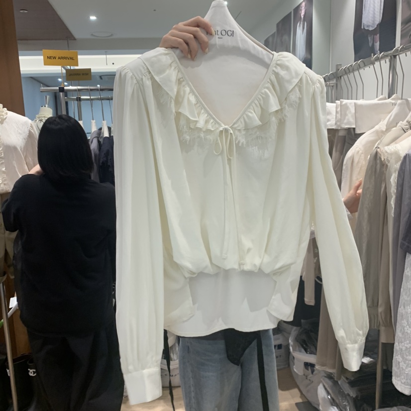 FLAT OGI韓國直郵女裝新品推薦時尚真品熱賣襯衫蕾絲衫真絲FLat OGI襯衫/蕾絲衫圖色2