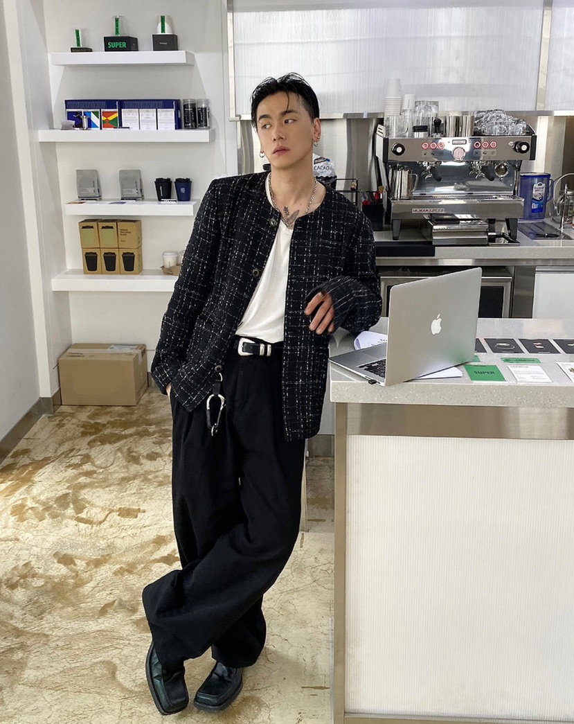 SEEOT東大門代購女士新品真品人氣推薦夾克男女同款粗花呢SEEOT夾克