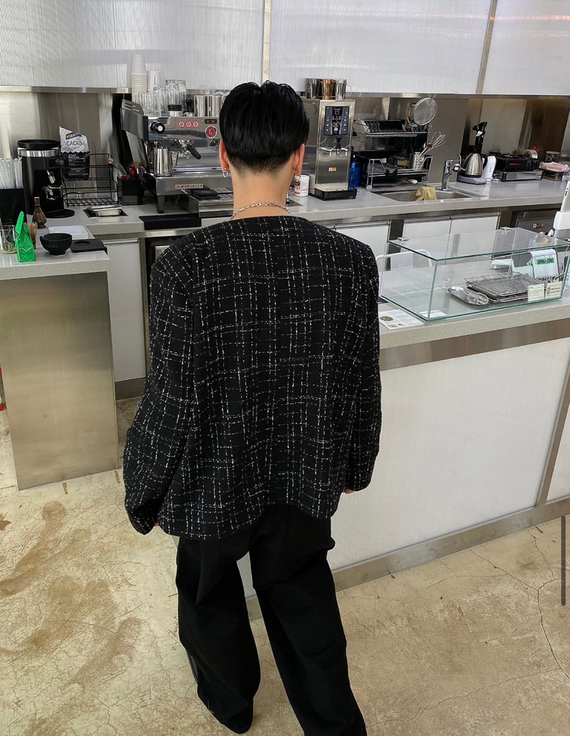 SEEOT東大門代購女士新品真品人氣推薦夾克男女同款粗花呢SEEOT夾克