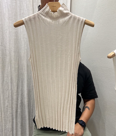 AHOY韓國代購女裝新款人氣時尚真品休閑推薦吊帶背心羅紋AHOY吊帶/背心圖色2米色