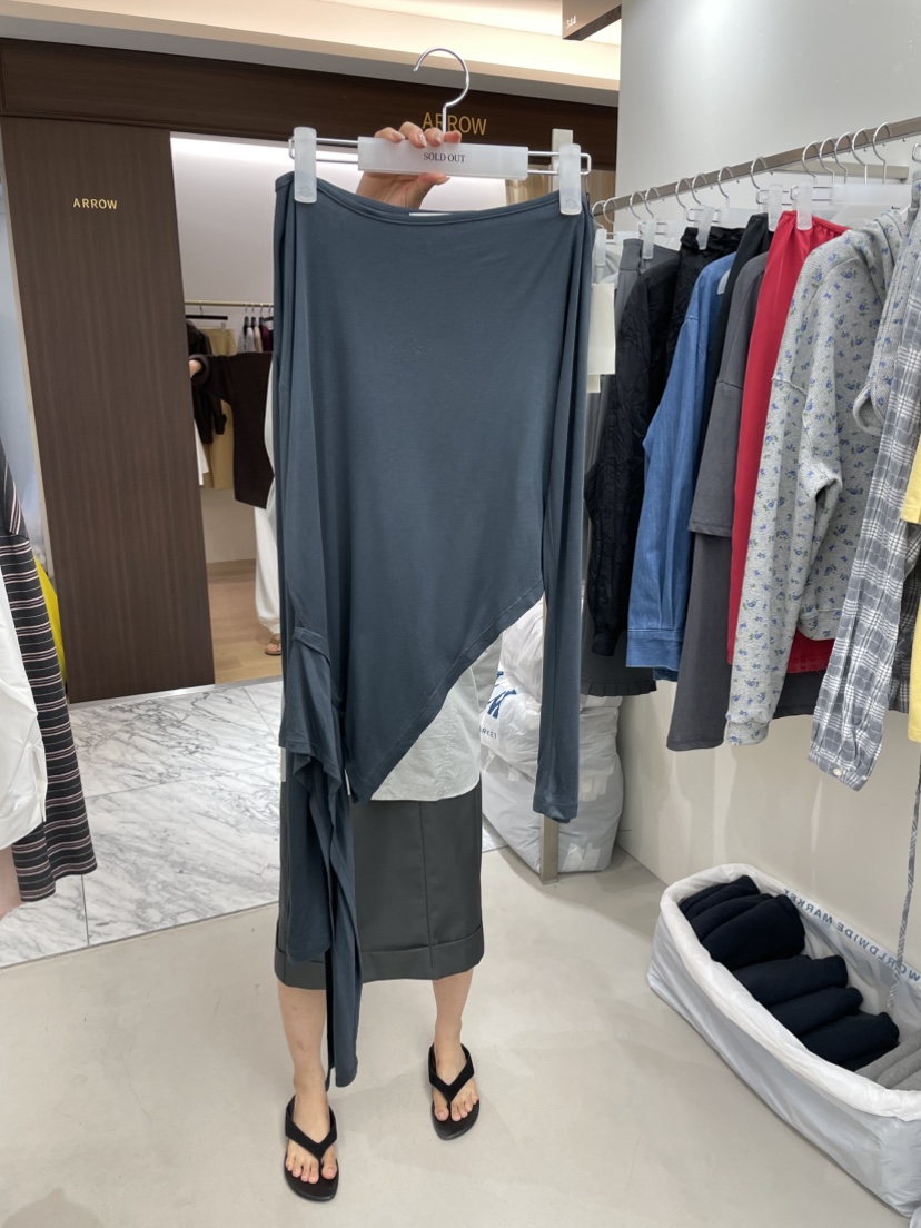 SOLD OUT東大門代購女士新品休閑人氣熱賣長袖T恤不對稱SOLD OUT長袖T恤圖色5