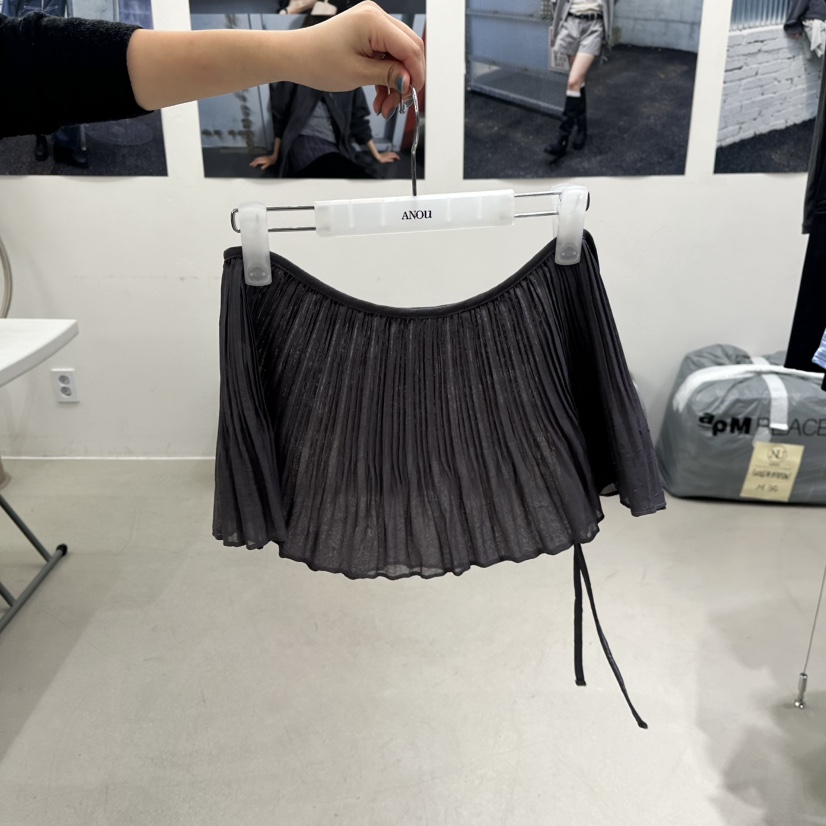 ANOU韓國代購女士新款休閑真品熱賣人氣時尚推薦短裙褶皺ANOU短裙圖色2