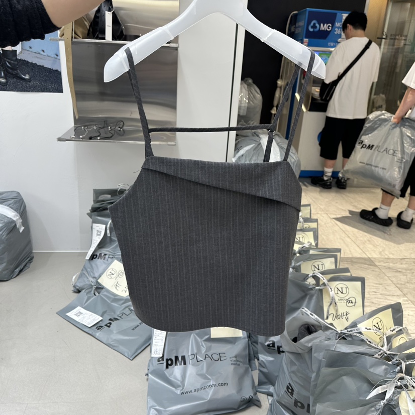 ANOU東大門實拍女裝新品休閑時尚推薦熱賣人氣真品吊帶背心ANOU吊帶/背心圖色1灰色