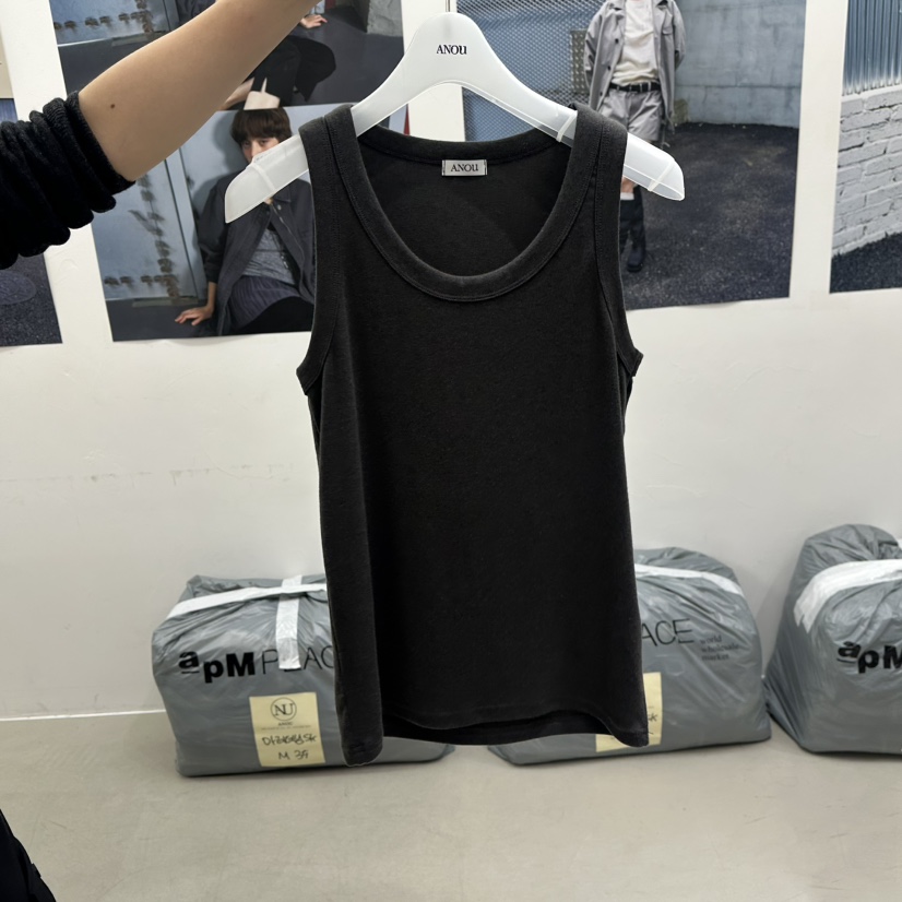 ANOU東大門代購女裝新品熱賣推薦真品時尚吊帶背心U領羅紋ANOU吊帶/背心圖色4