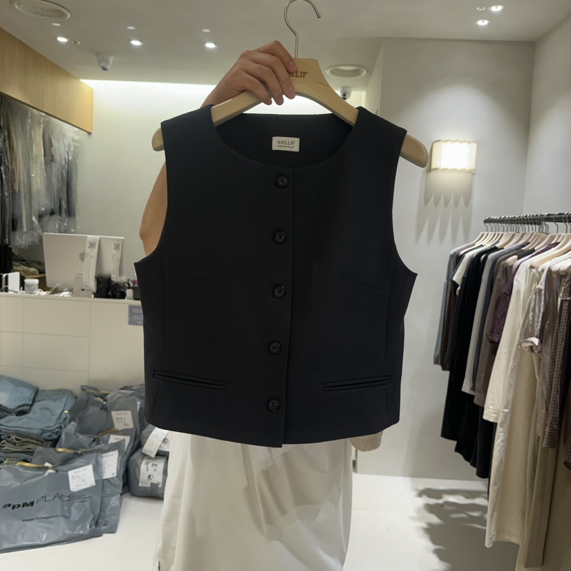 MILLIF東大門實拍女士新品熱賣休閑時尚真品人氣推薦馬甲MILLIF馬甲圖色2墨色