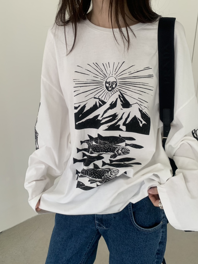LE AVE韓國直郵女士新款人氣休閑推薦職業時尚熱賣長袖T恤LE AVE長袖T恤