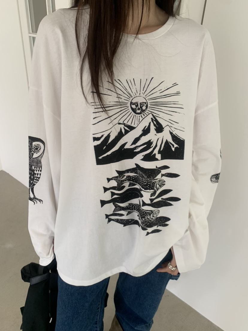 LE AVE韓國直郵女士新款人氣休閑推薦職業時尚熱賣長袖T恤LE AVE長袖T恤