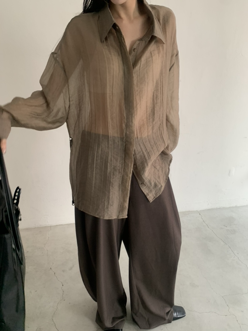 LE AVE東大門代購女裝新品人氣真品休閑襯衫蕾絲衫含腰繩LE AVE襯衫/蕾絲衫