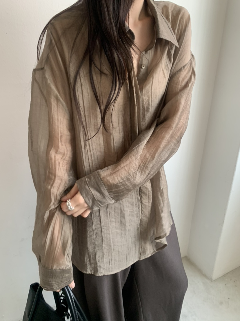 LE AVE東大門代購女裝新品人氣真品休閑襯衫蕾絲衫含腰繩LE AVE襯衫/蕾絲衫