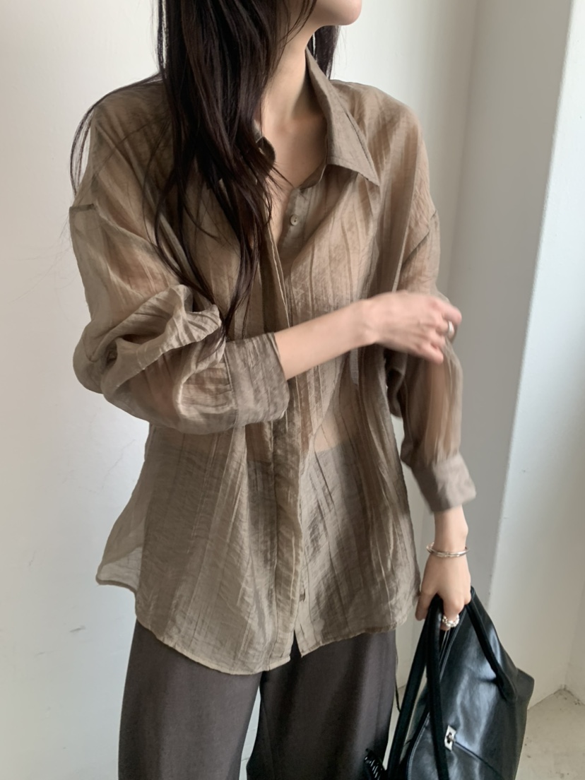 LE AVE東大門代購女裝新品人氣真品休閑襯衫蕾絲衫含腰繩LE AVE襯衫/蕾絲衫