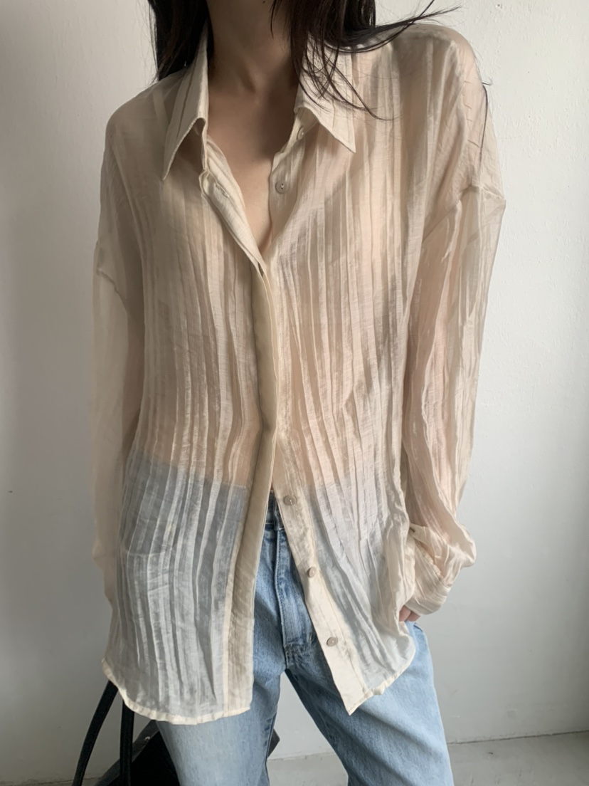 LE AVE東大門代購女裝新品人氣真品休閑襯衫蕾絲衫含腰繩LE AVE襯衫/蕾絲衫