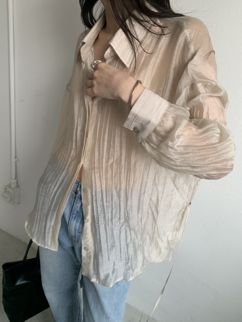LE AVE東大門代購女裝新品人氣真品休閑襯衫蕾絲衫含腰繩LE AVE襯衫/蕾絲衫