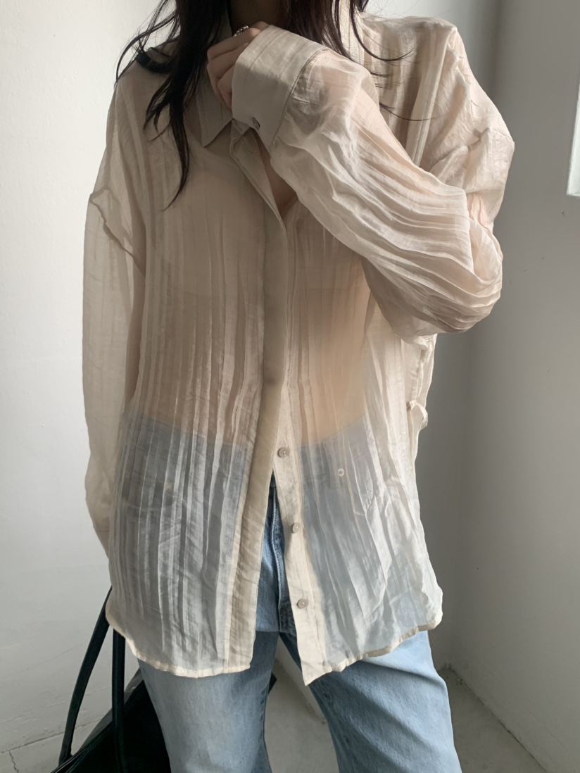 LE AVE東大門代購女裝新品人氣真品休閑襯衫蕾絲衫含腰繩LE AVE襯衫/蕾絲衫