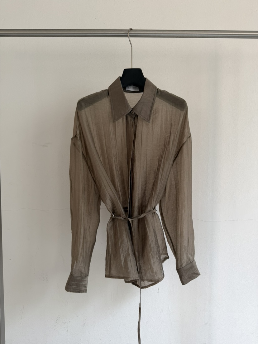 LE AVE東大門代購女裝新品人氣真品休閑襯衫蕾絲衫含腰繩LE AVE襯衫/蕾絲衫圖色2