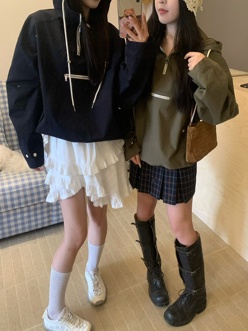 URBANE-P東大門代購女裝新款熱賣時尚人氣衛衣防風衣口袋URBANE-P衛衣