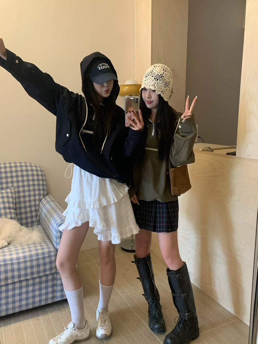 URBANE-P東大門代購女裝新款熱賣時尚人氣衛衣防風衣口袋URBANE-P衛衣