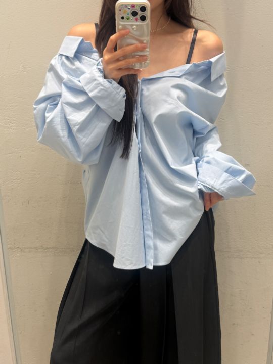mars東大門代購女裝新品休閑時尚人氣職業襯衫蕾絲衫開衩mars襯衫/蕾絲衫