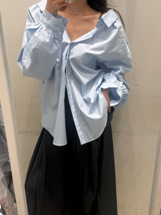 mars東大門代購女裝新品休閑時尚人氣職業襯衫蕾絲衫開衩mars襯衫/蕾絲衫圖色2