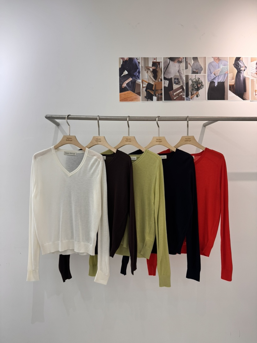 WEAUE SELVAGE東大門實拍女裝新品真品休閑職業人氣針織衫Weave Selvage針織衫圖色2左二色