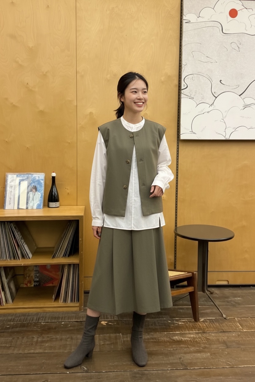 WEAUE SELVAGE東大門實拍女裝新品推薦半身裙中短裙褶皺Weave Selvage半身裙/中短裙