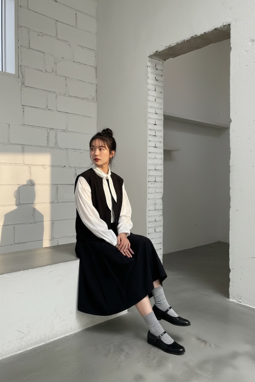 WEAUE SELVAGE東大門實拍女裝新品推薦半身裙中短裙褶皺Weave Selvage半身裙/中短裙